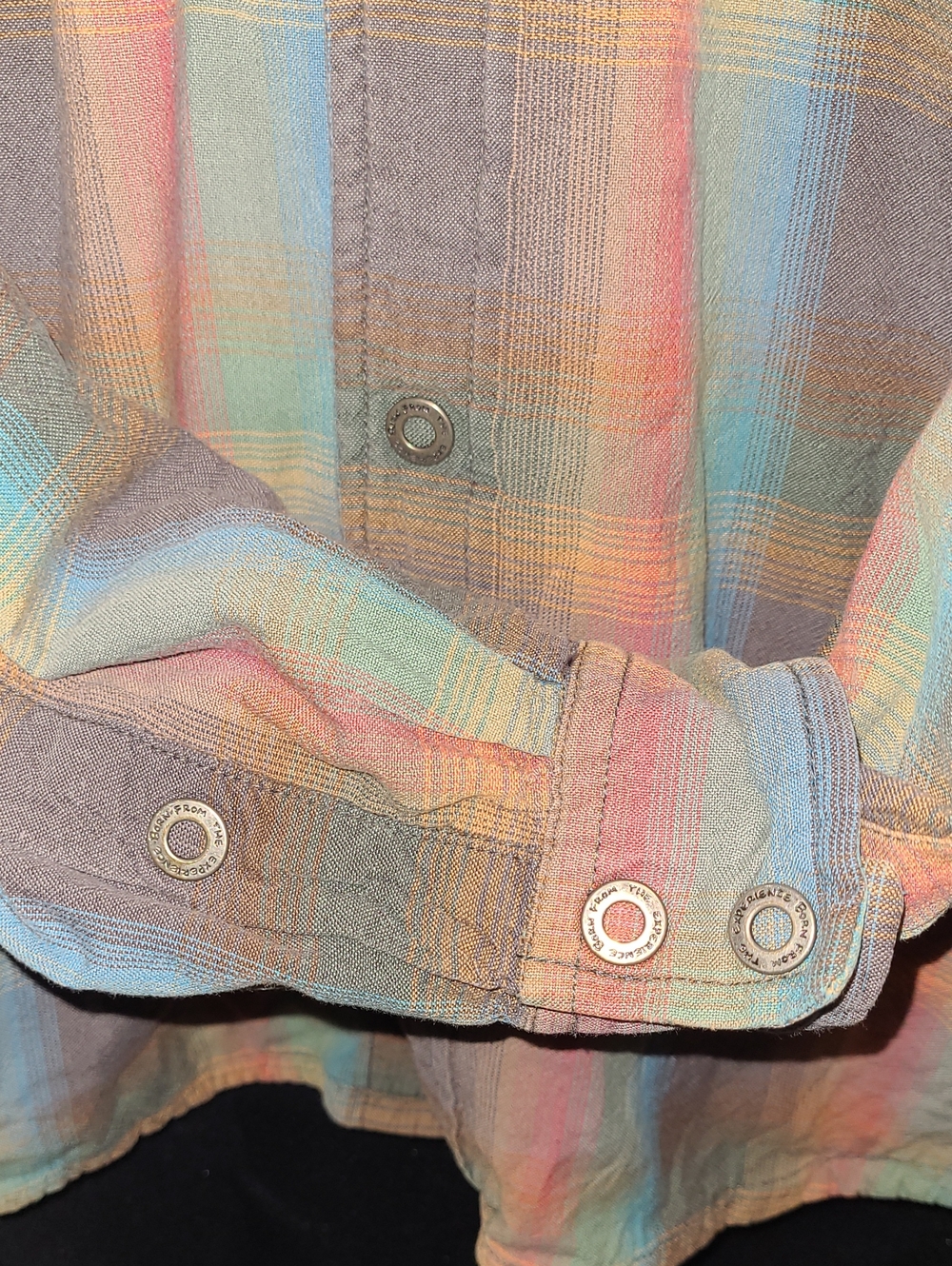 Prana Men's Pastel Plaid Button-Down Shirt in Blue, Pink, Green Organic Cotton - Picture 4 of 11
